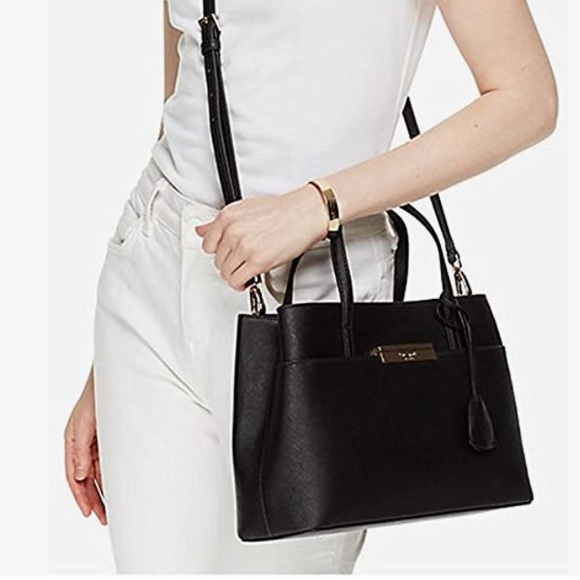 Kate Spade Black Satchel Crossbody Leather Bag NWT - Picture 3 of 16